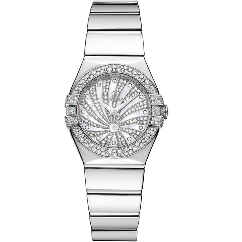 Omega Constellation 24 mm, white gold on white gold