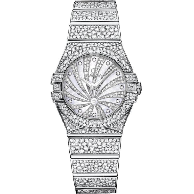 Omega Constellation 27 mm, white gold on white gold