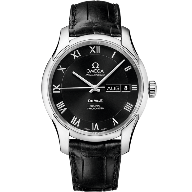 Omega De Ville De Ville 41 mm, steel on leather strap