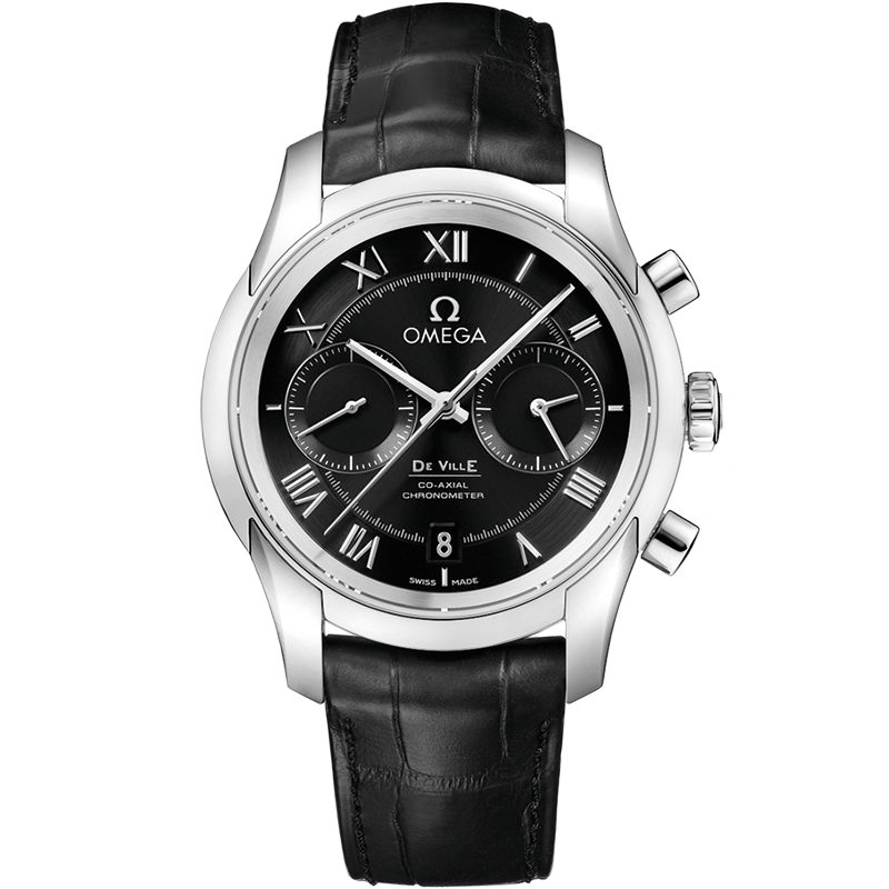 Omega De Ville Hour Vision 42 mm, steel on leather strap