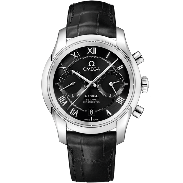 Omega De Ville Hour Vision 42 mm, steel on leather strap