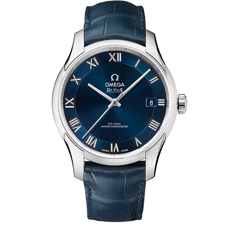 Omega De Ville Hour Vision 41 mm, steel on leather strap