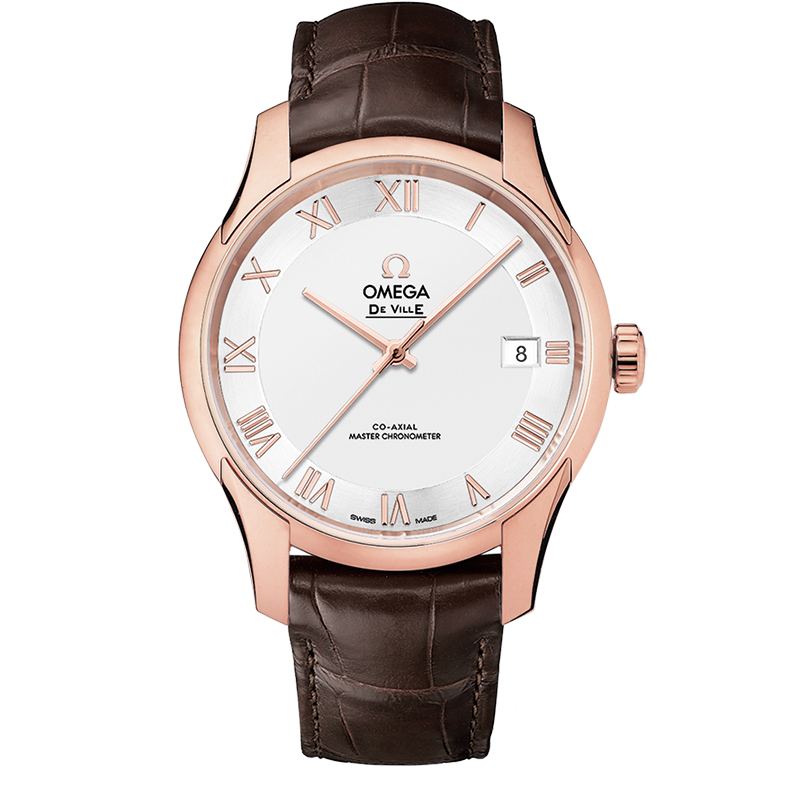 Omega De Ville Hour Vision 41 mm, Sedna™ gold on leather strap