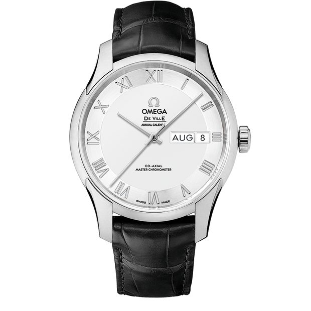 Omega De Ville Hour Vision 41 mm, steel on leather strap