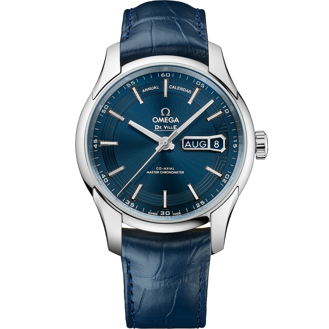 Omega De Ville Hour Vision 41 mm, steel on leather strap