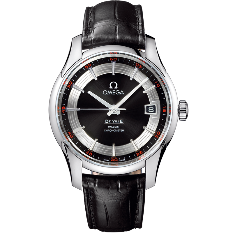 Omega De Ville Hour Vision 41 mm, steel on leather strap