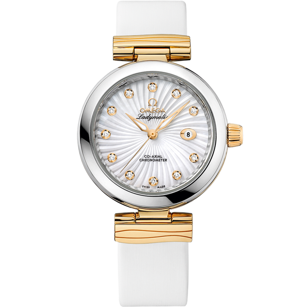 Omega De Ville Ladymatic 34 mm, steel - yellow gold on leather strap