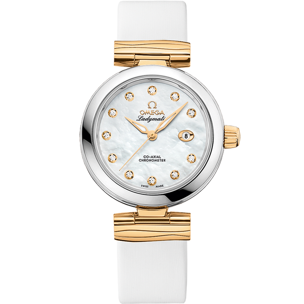 Omega De Ville Ladymatic 34 mm, steel - yellow gold on leather strap