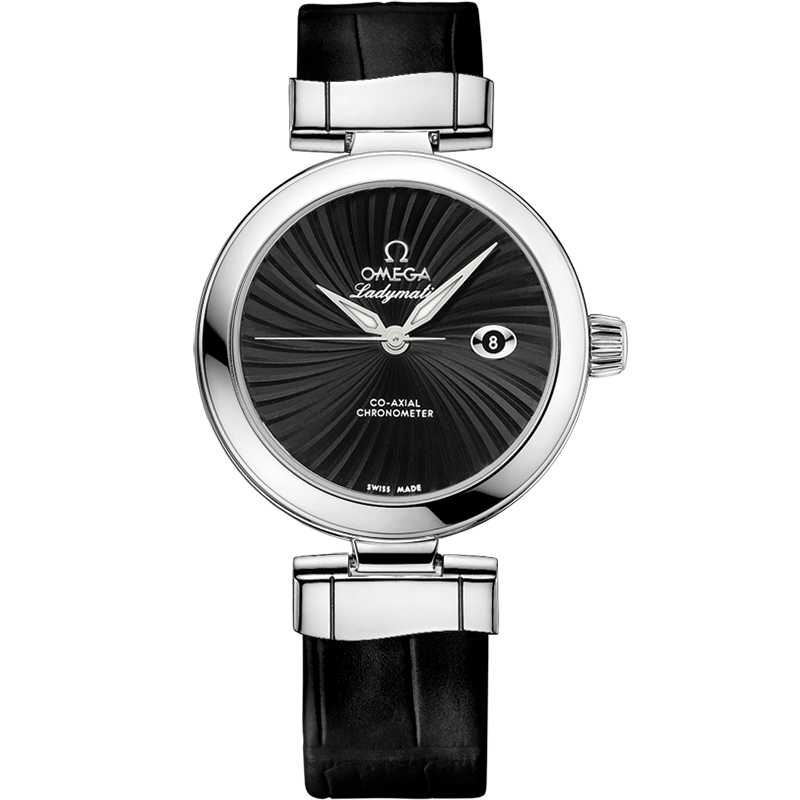 Omega De Ville Ladymatic 34 mm, steel on leather strap