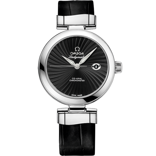 Omega De Ville Ladymatic 34 mm, steel on leather strap