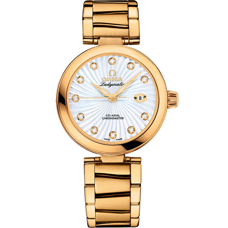 Omega De Ville Ladymatic 34 mm, yellow gold on yellow gold