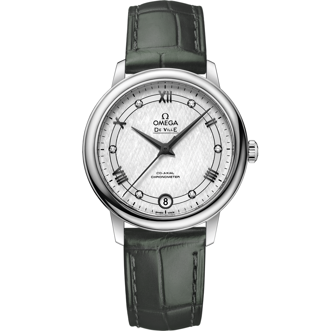 Omega De Ville Prestige 32.7 mm, steel on leather strap