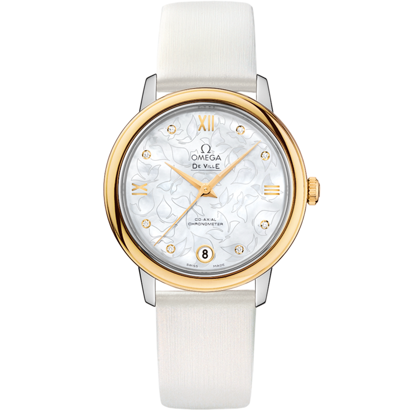 Omega De Ville Prestige 32.7 mm, steel - yellow gold on leather strap