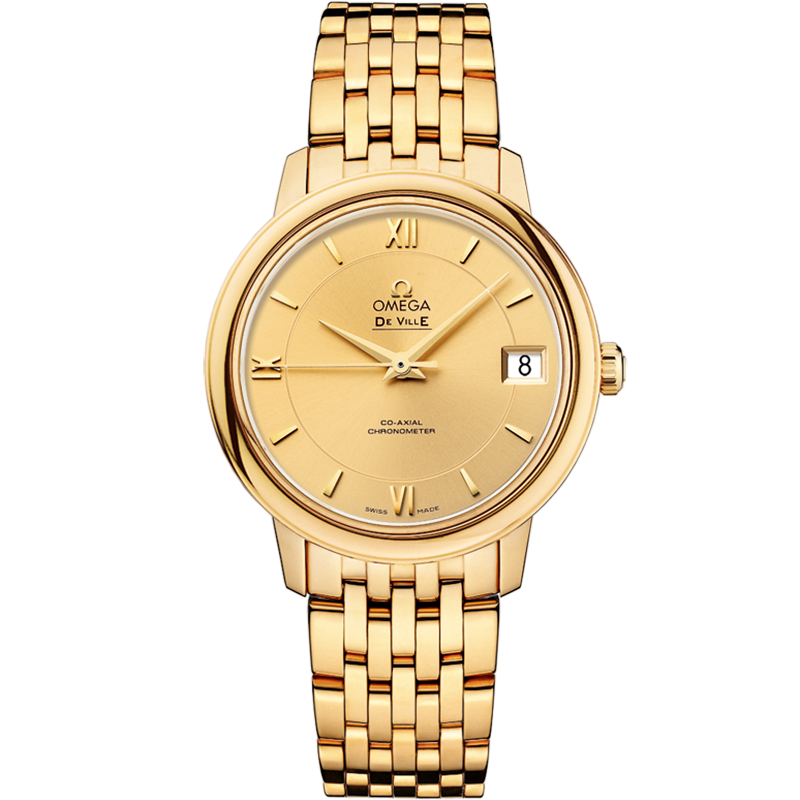 Omega De Ville Prestige 32.7 mm, yellow gold on yellow gold