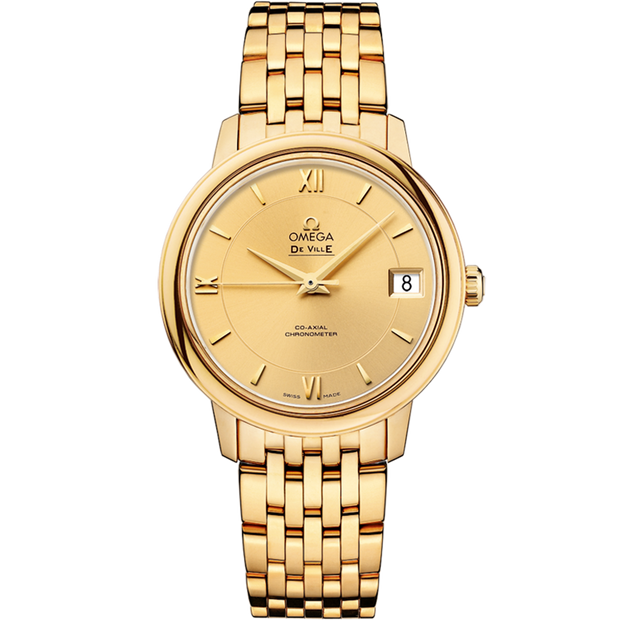 Omega De Ville Prestige 32.7 mm, yellow gold on yellow gold