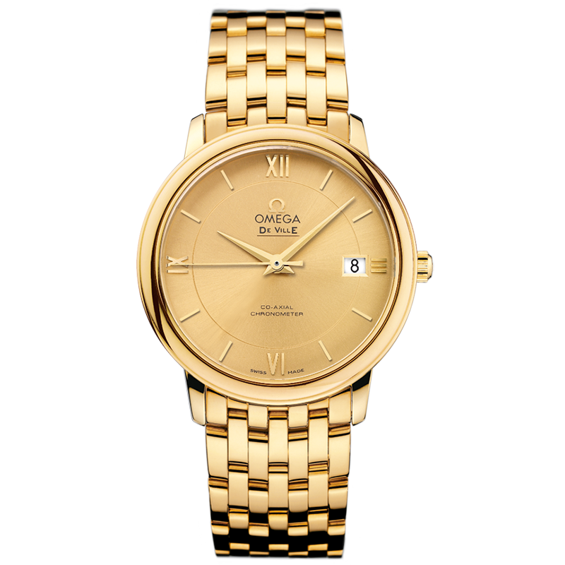 Omega De Ville Prestige 36.8 mm, yellow gold on yellow gold