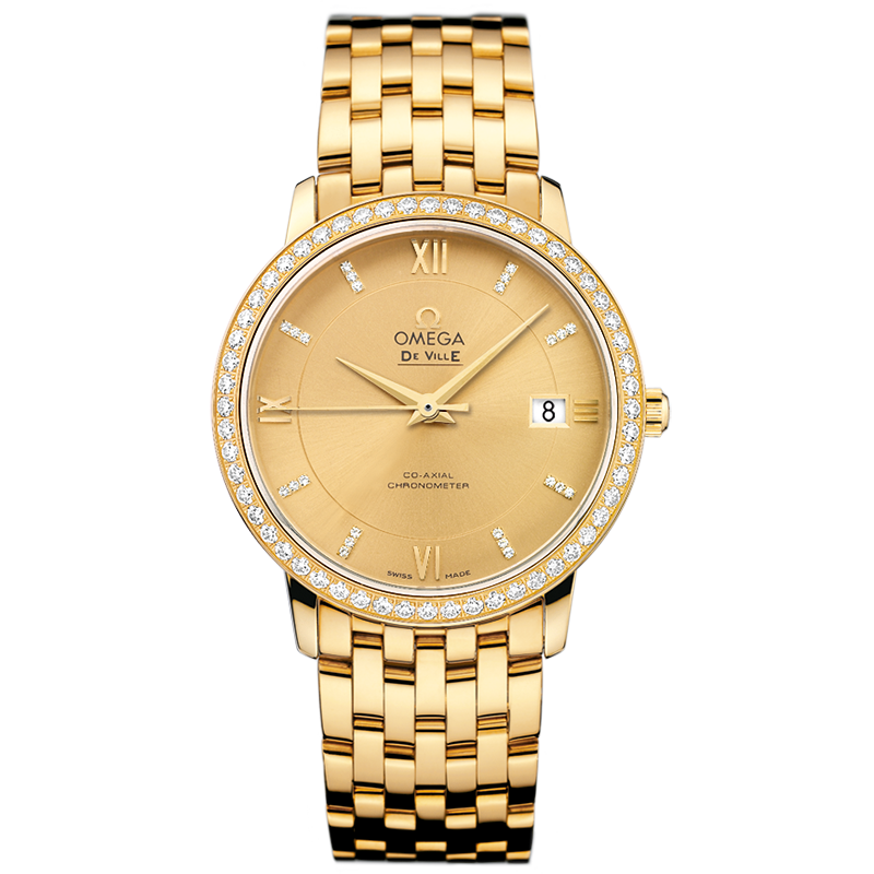 Omega De Ville Prestige 36.8 mm, yellow gold on yellow gold