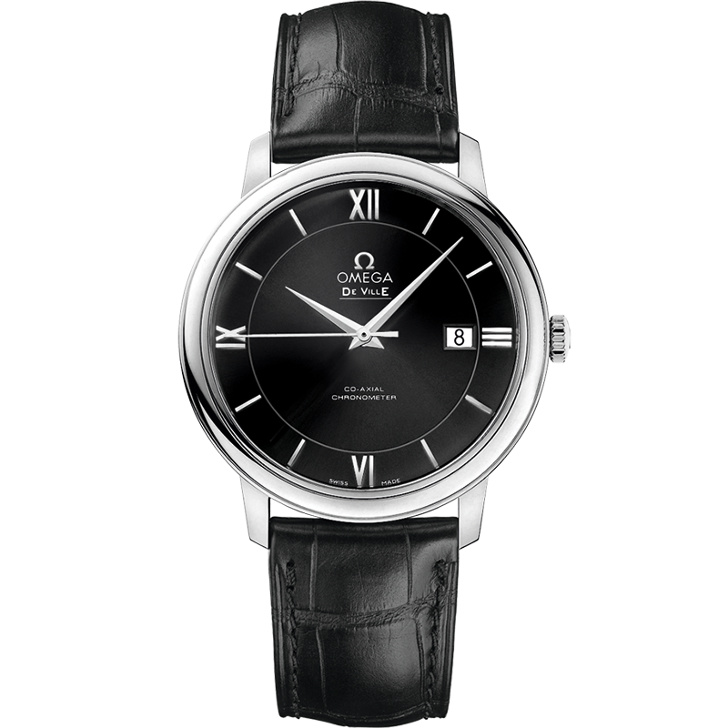 Omega De Ville Prestige 39.5 mm, steel on leather strap