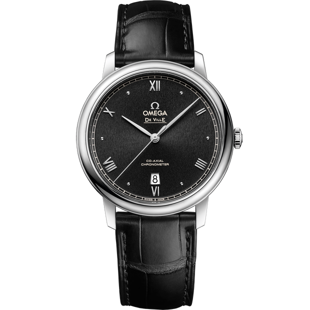 Omega De Ville Prestige 39.5 mm, steel on leather strap