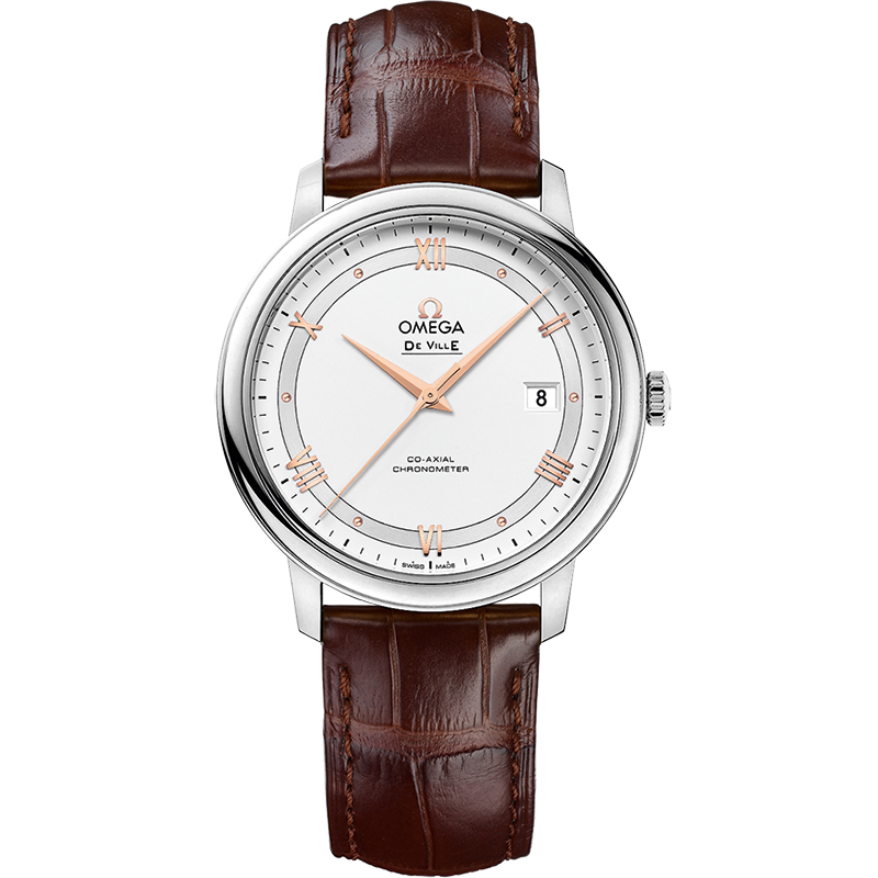 Omega De Ville Prestige 39.5 mm, steel on leather strap