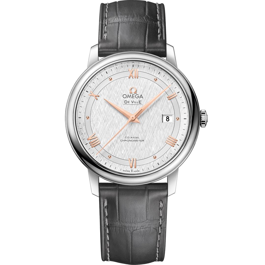 Omega De Ville Prestige 39.5 mm, steel on leather strap