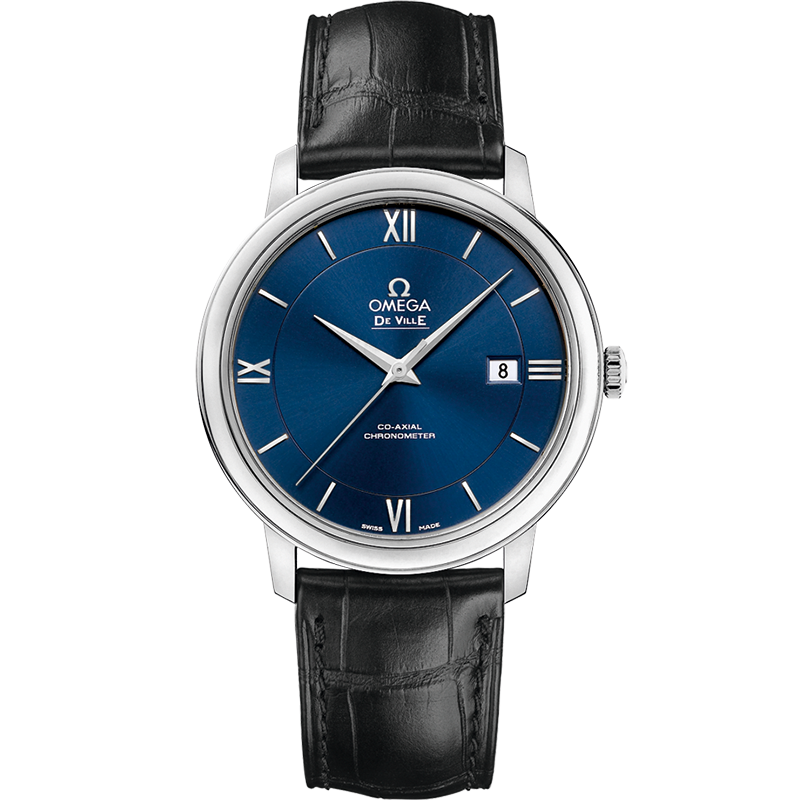 Omega De Ville Prestige 39.5 mm, steel on leather strap