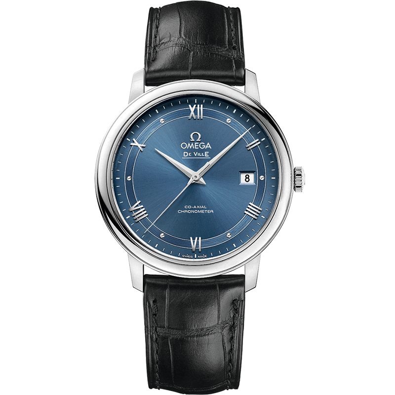 Omega De Ville Prestige 39.5 mm, steel on leather strap