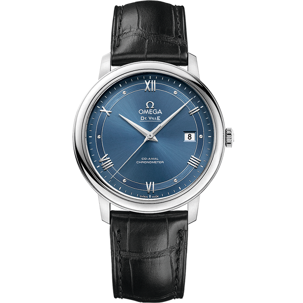 Omega De Ville Prestige 39.5 mm, steel on leather strap