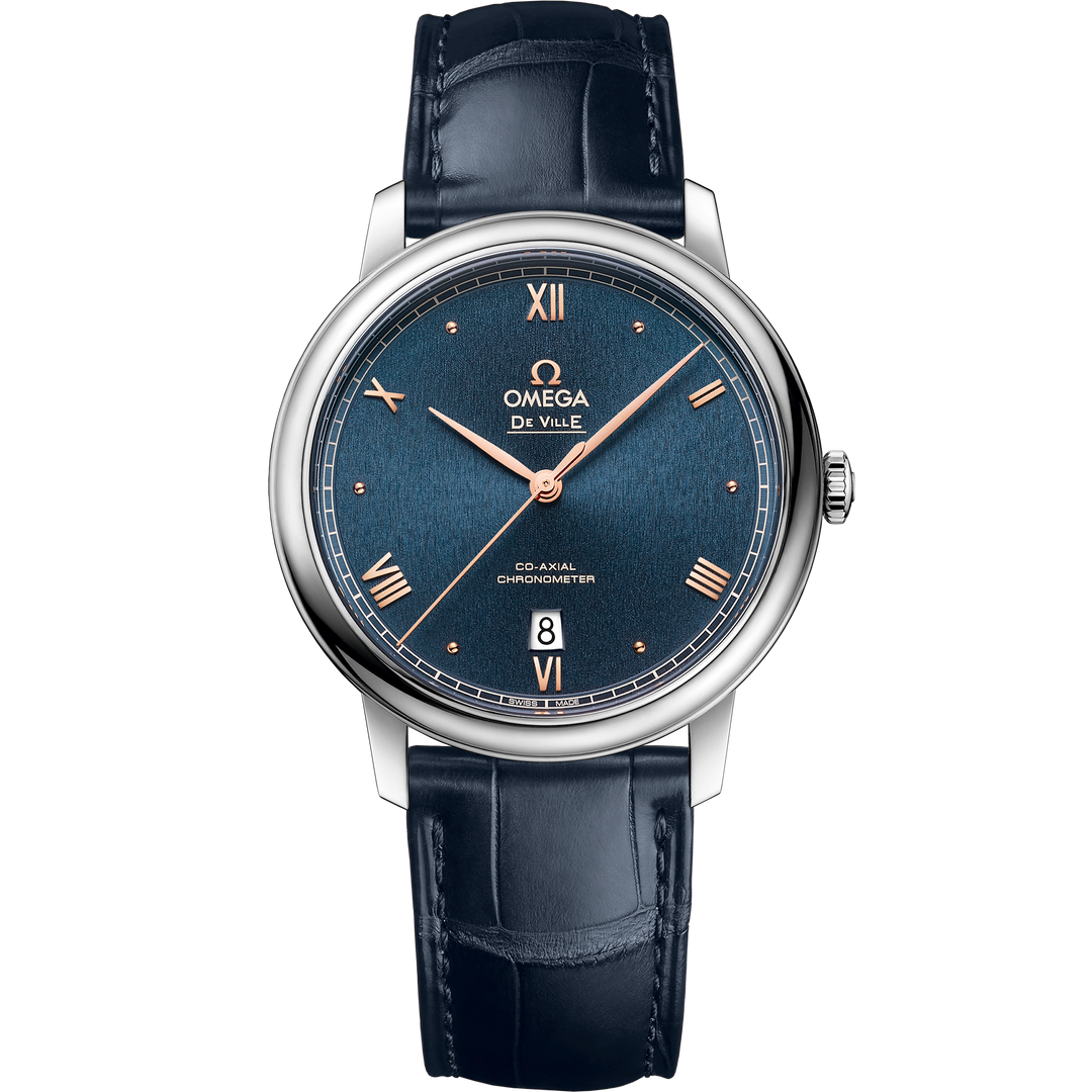 Omega De Ville Prestige 39.5 mm, steel on leather strap