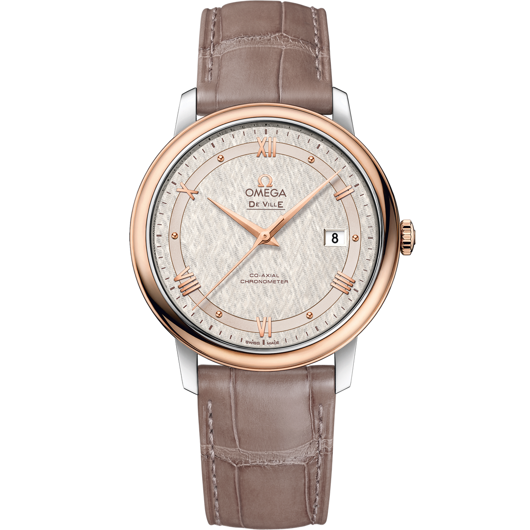 Omega De Ville Prestige 39.5 mm, steel - red gold on leather strap