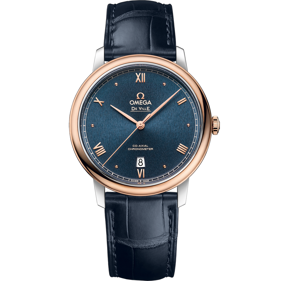 Omega De Ville Prestige 39.5 mm, steel - red gold on leather strap