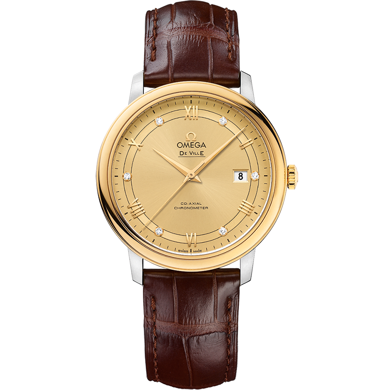 Omega De Ville Prestige 39.5 mm, steel - yellow gold on leather strap