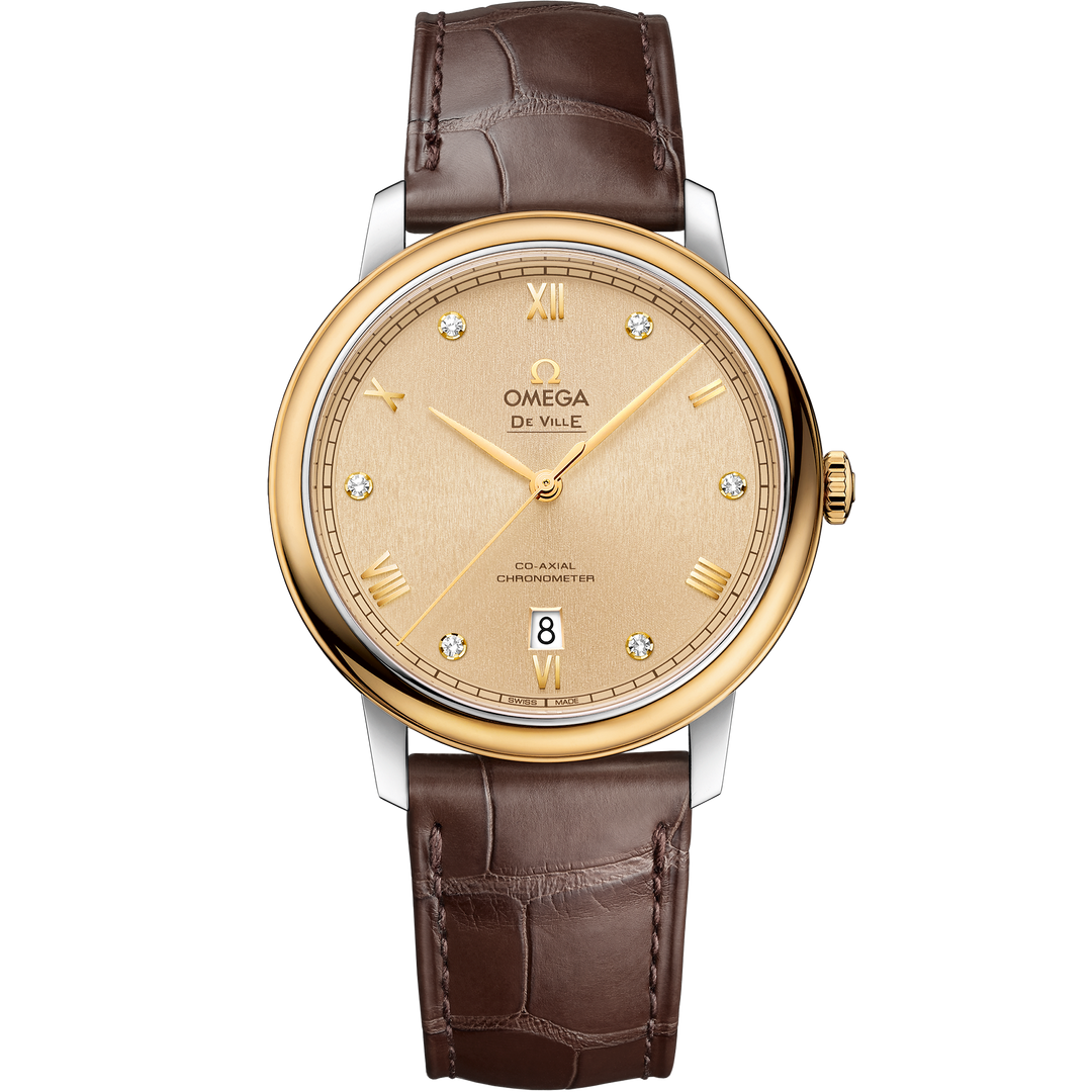 Omega De Ville Prestige 39.5 mm, steel - yellow gold on leather strap