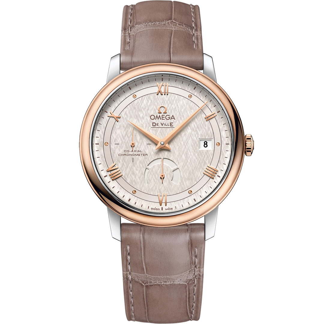 Omega De Ville Prestige 39.5 mm, steel - red gold on leather strap