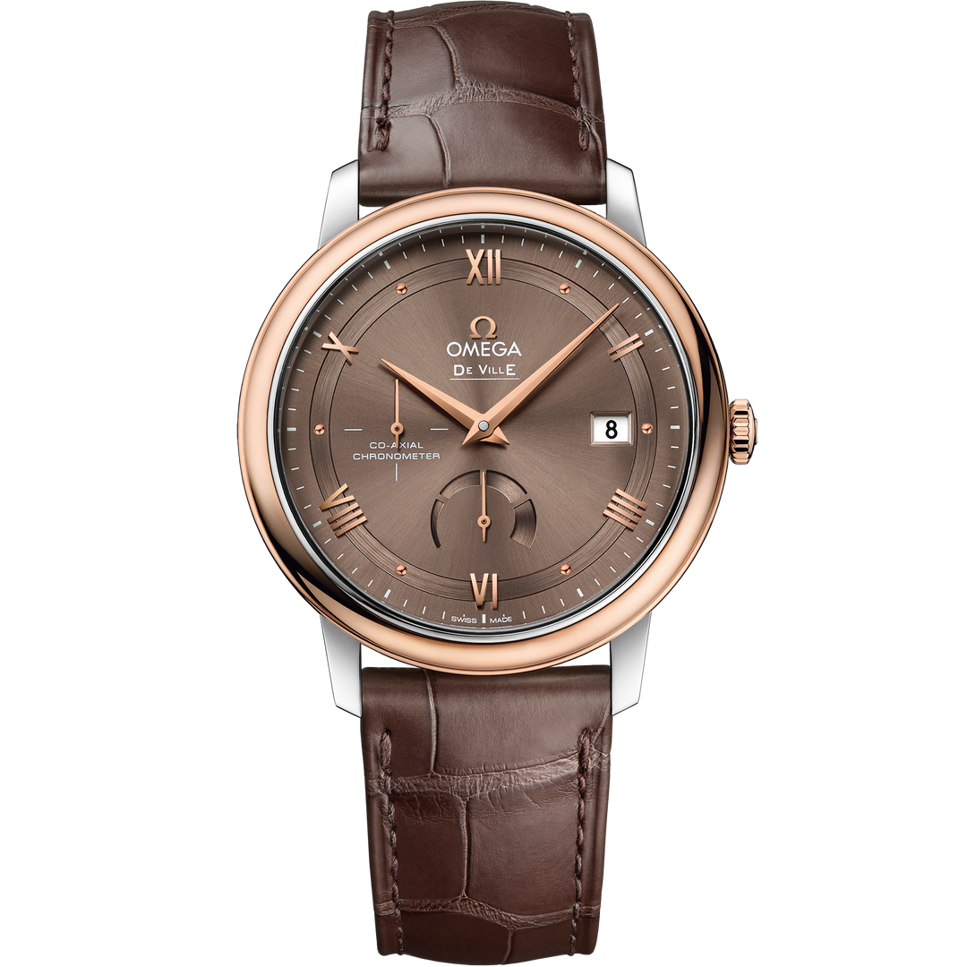 Omega De Ville Prestige 39.5 mm, steel - red gold on leather strap