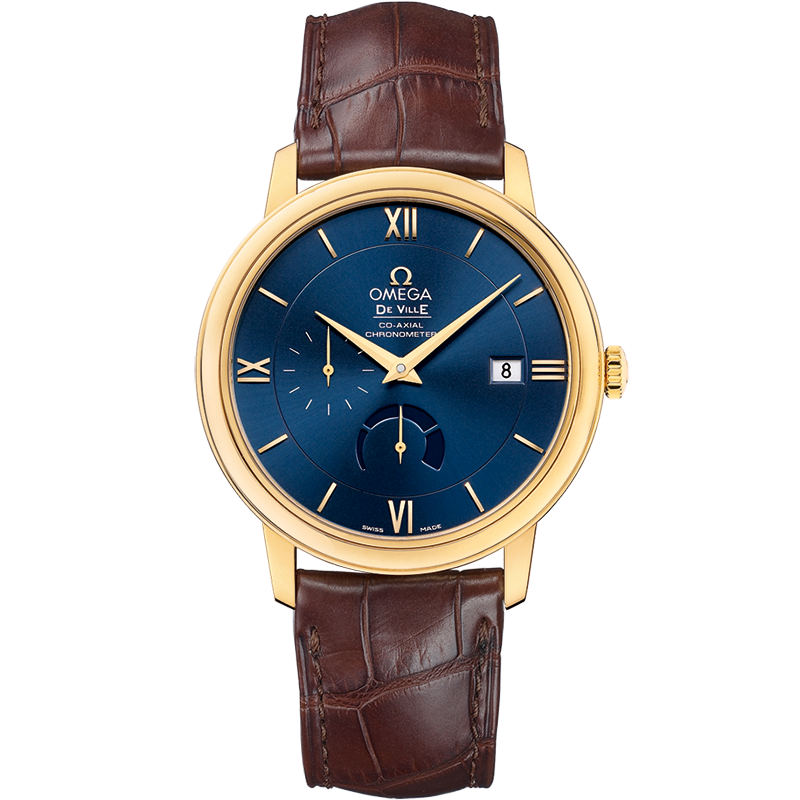 Omega De Ville Prestige 39.5 mm, yellow gold on leather strap