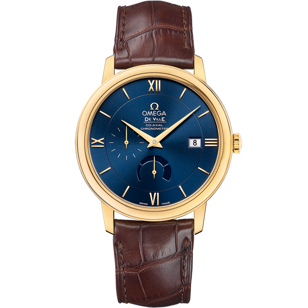 Omega De Ville Prestige 39.5 mm, yellow gold on leather strap