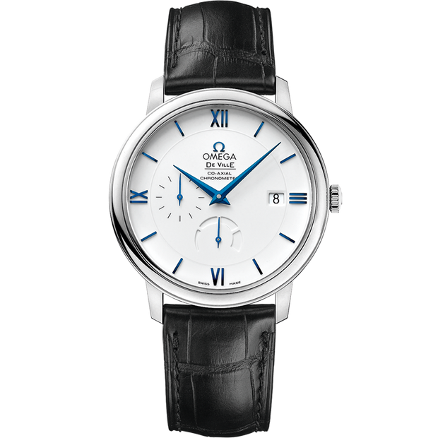 Omega De Ville Prestige 39.5 mm, white gold on leather strap