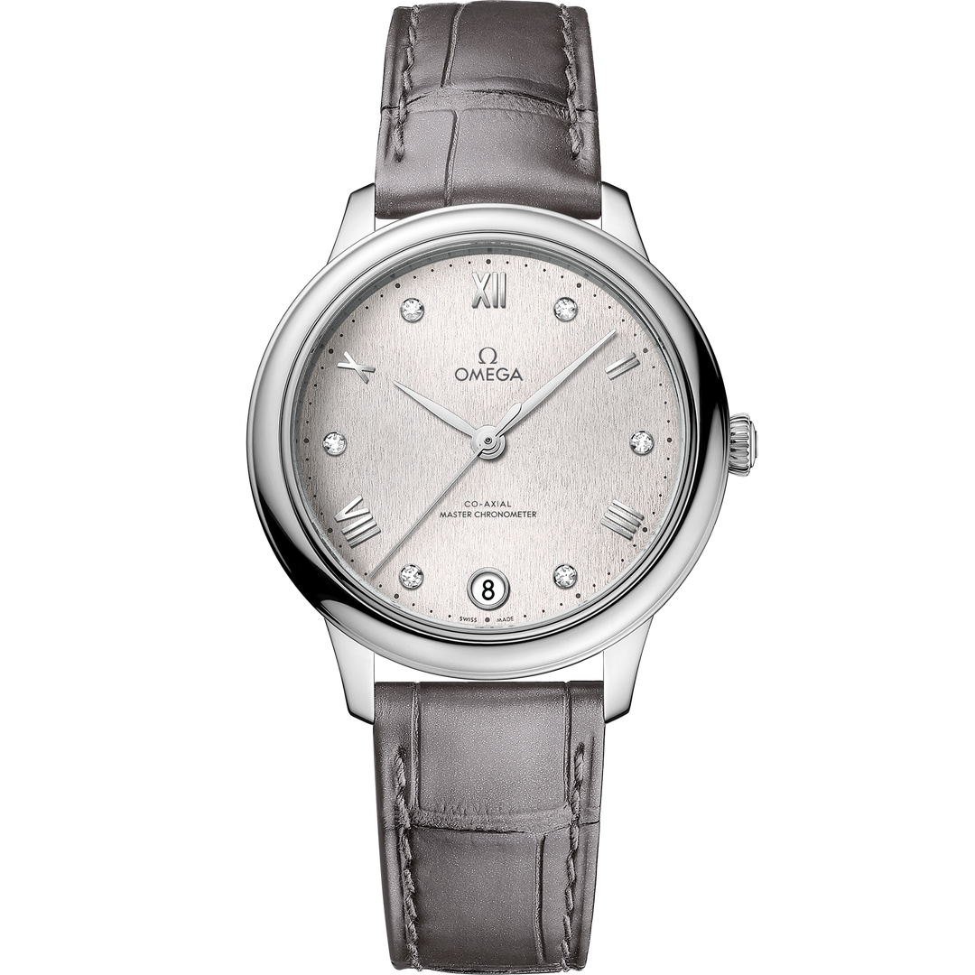 Omega De Ville Prestige 34 mm, steel on leather strap