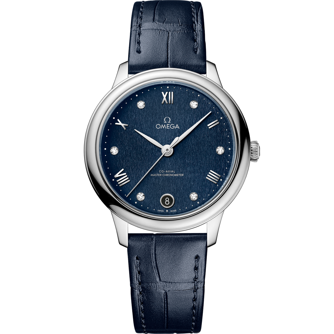 Omega De Ville Prestige 34 mm, steel on leather strap