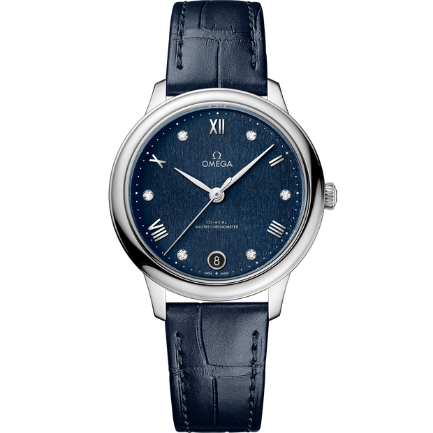 Omega De Ville Prestige 34 mm, steel on leather strap