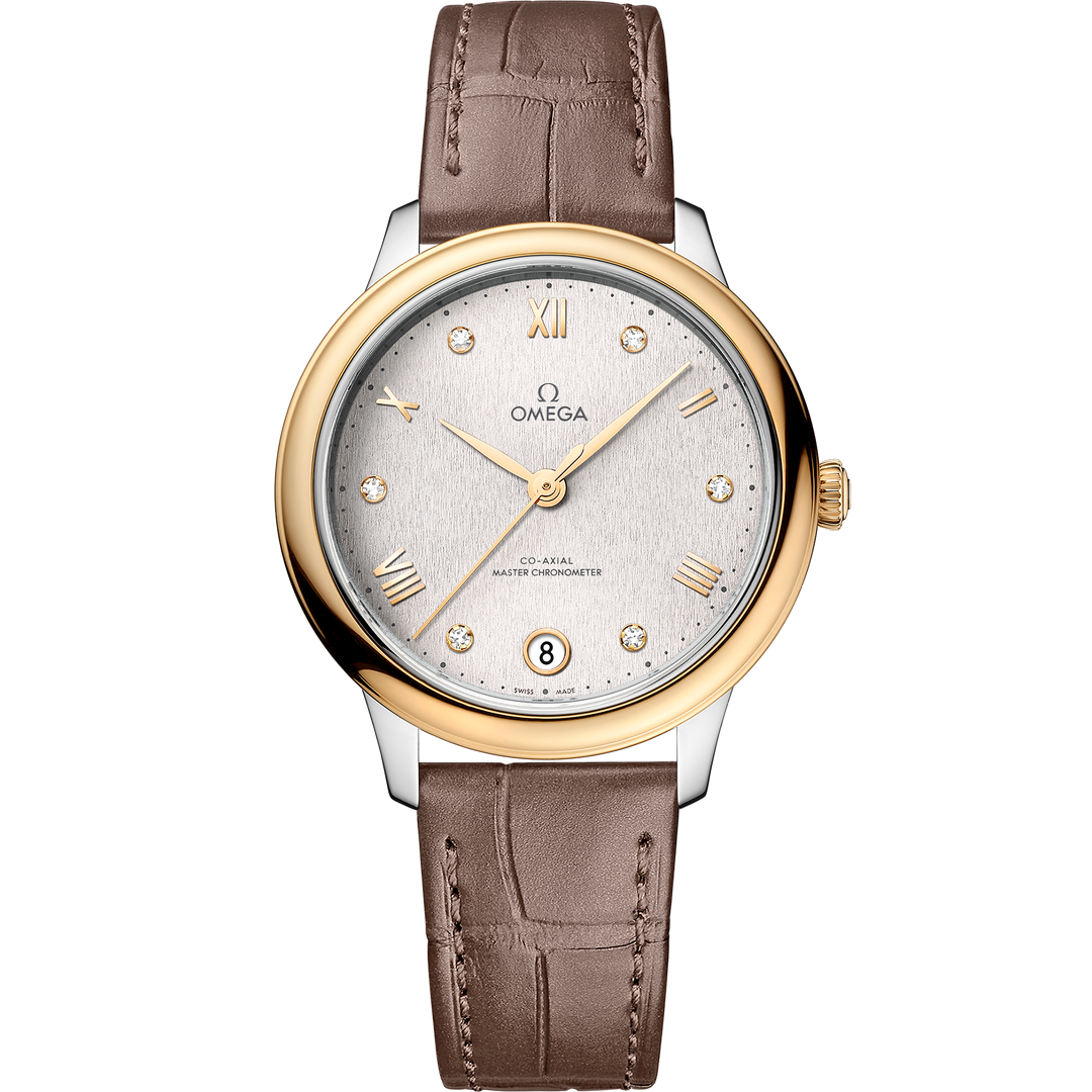 Omega De Ville Prestige 34 mm, steel - yellow gold on leather strap