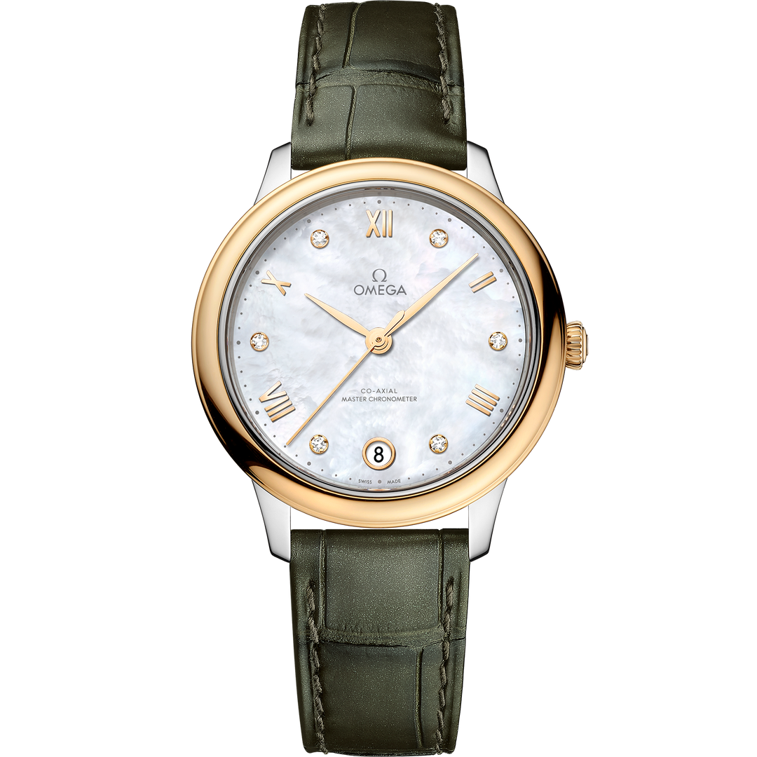 Omega De Ville Prestige 34 mm, steel - yellow gold on leather strap