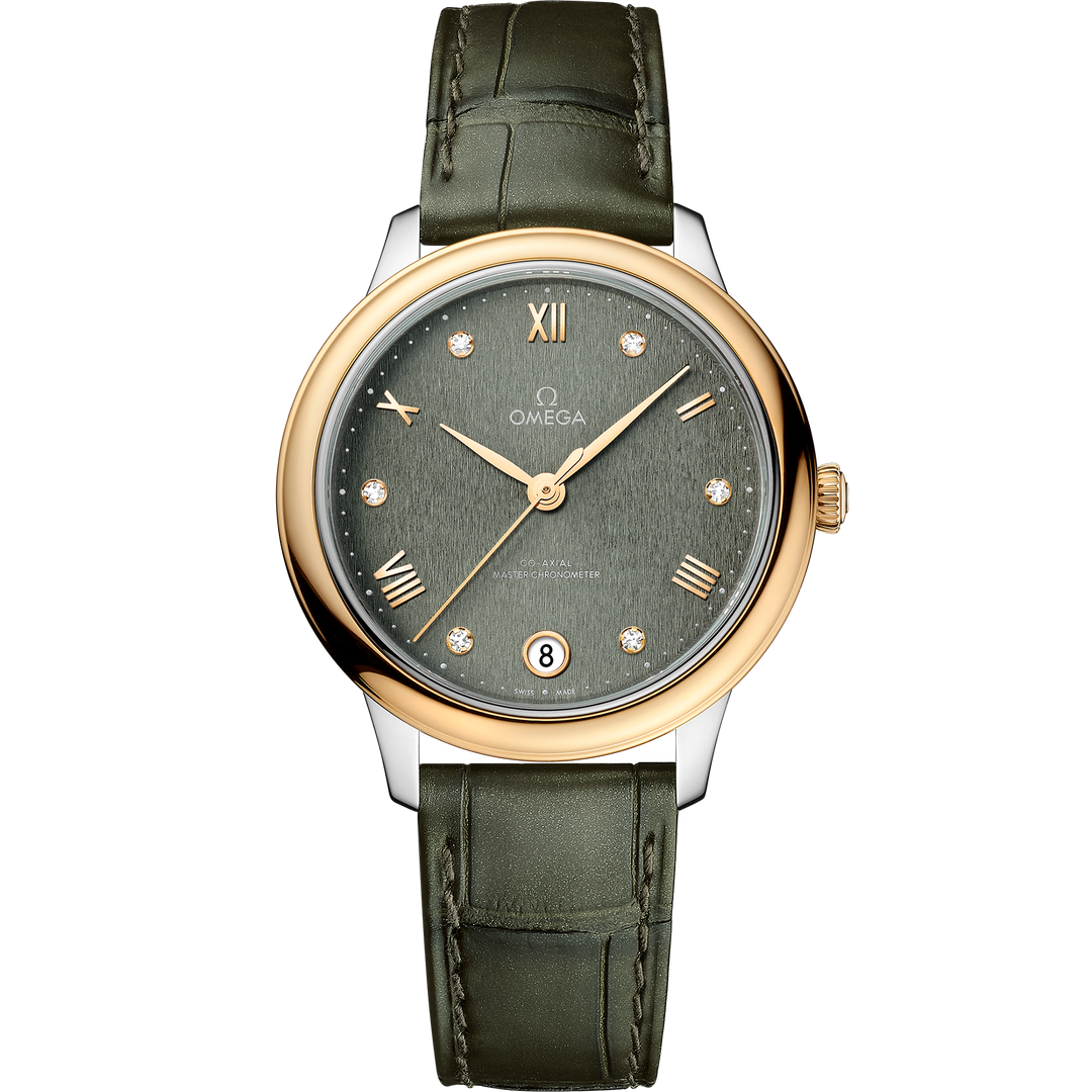 Omega De Ville Prestige 34 mm, steel - yellow gold on leather strap