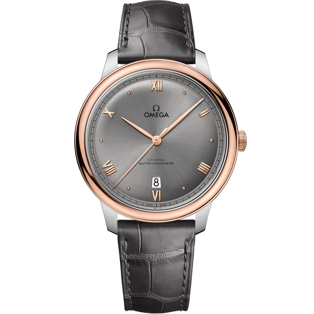 Omega De Ville Prestige 40 mm, steel - Sedna™ gold on leather strap