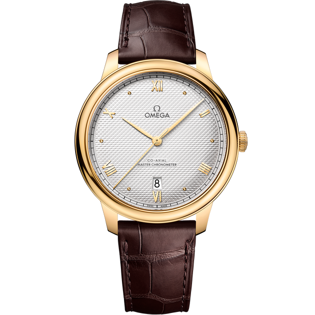 Omega De Ville Prestige 40 mm, yellow gold on leather strap