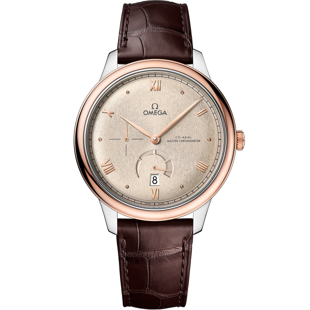 Omega De Ville Prestige 41 mm, steel - Sedna™ gold on leather strap