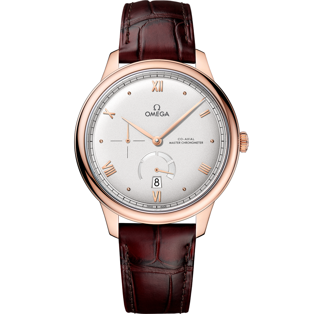 Omega De Ville Prestige 41 mm, Sedna™ gold on leather strap