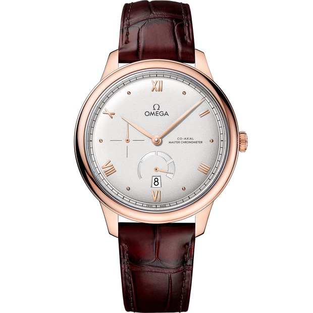 Omega De Ville Prestige 41 mm, Sedna™ gold on leather strap