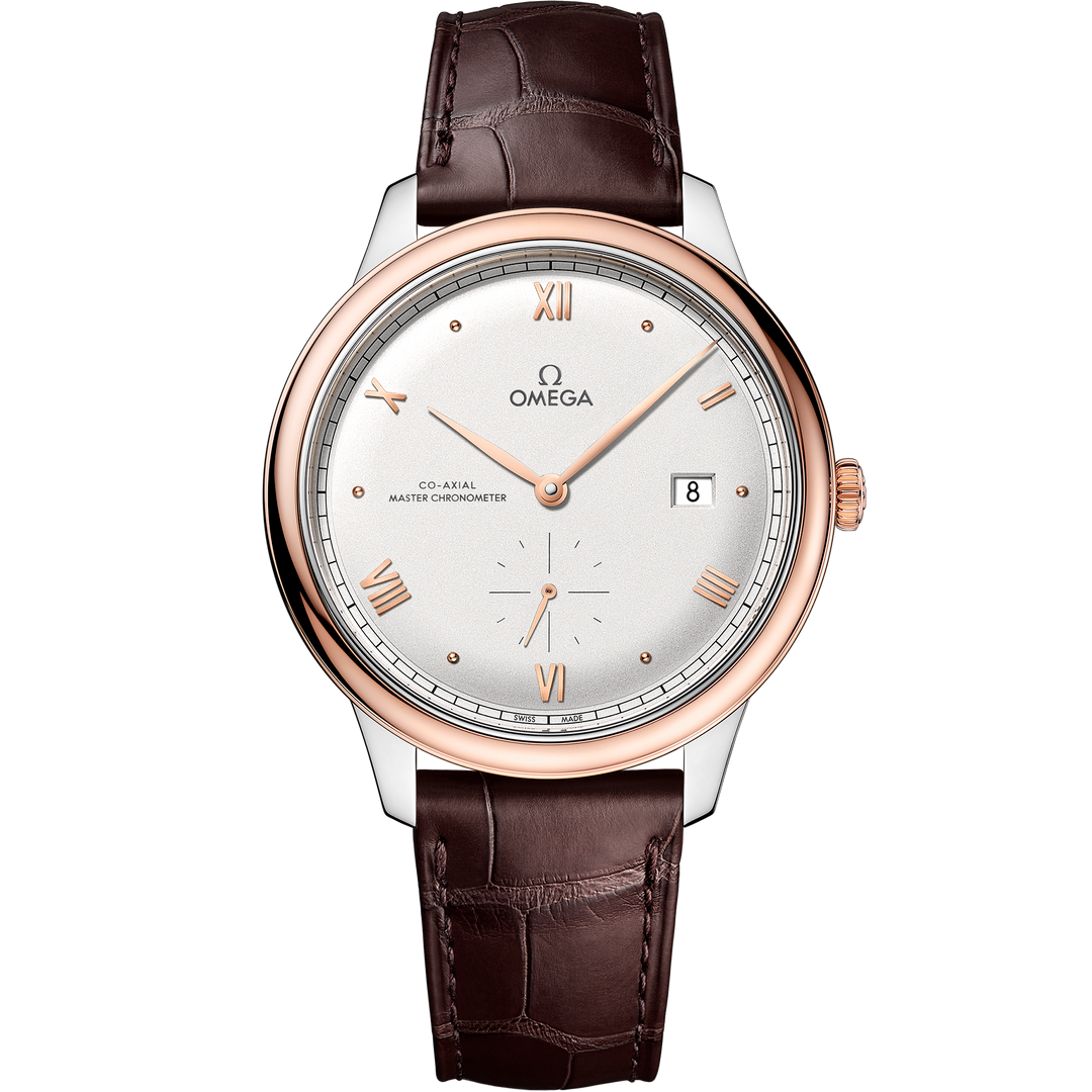 Omega De Ville Prestige 41 mm, steel - Sedna™ gold on leather strap